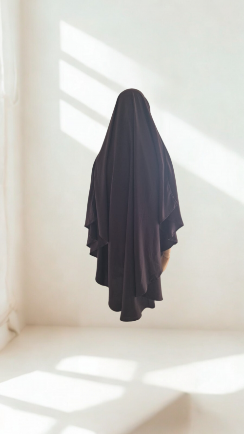 Khimar 1 Voile Marron – Image 3