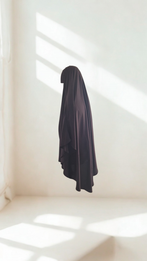Khimar 1 Voile Marron – Image 2
