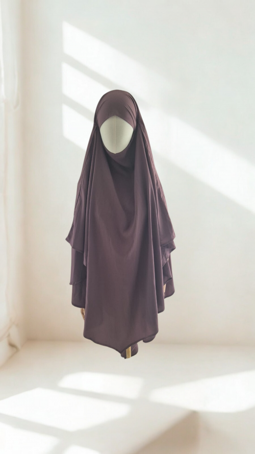 Khimar 1 voile Mauve – Image 2