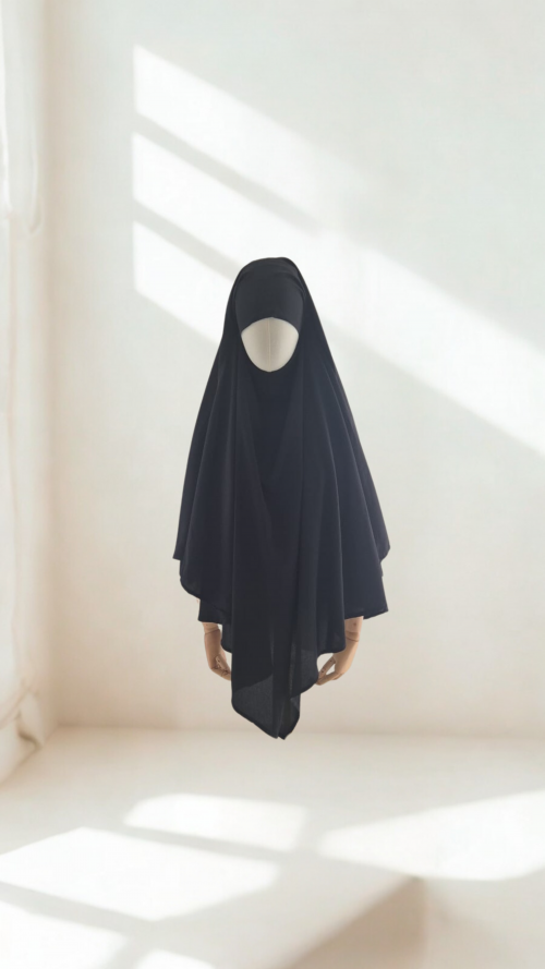 Khimar 1 Voile Noir – Image 2