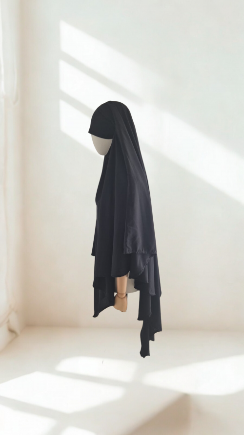 Khimar 1 Voile Noir