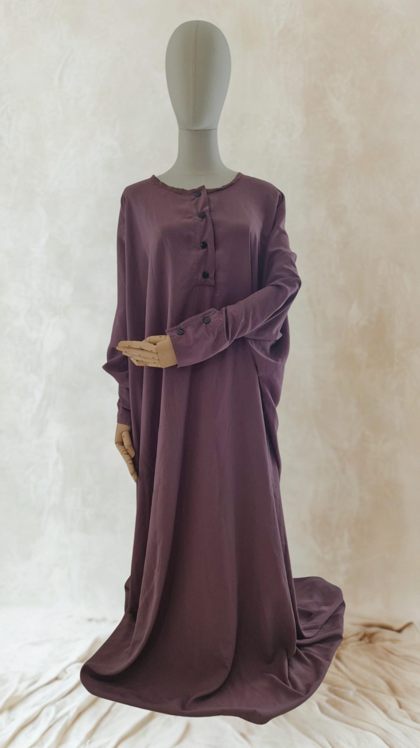 abaya khadija a clips pour allaitement mauve