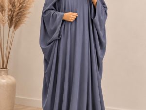 Abaya ample- Gris bleu