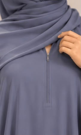 Abaya ample- Gris bleu – Image 3