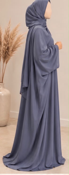 Abaya ample- Gris bleu – Image 4