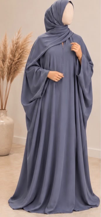 Abaya ample- Gris bleu – Image 5